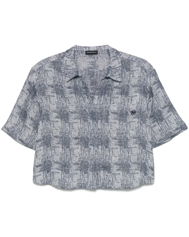 Emporio Armani Hemd mit Jacquardmuster - Weiß Weiß