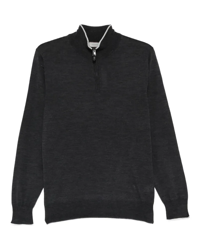 Canali Pullover mit Reißverschluss - Grau Grau