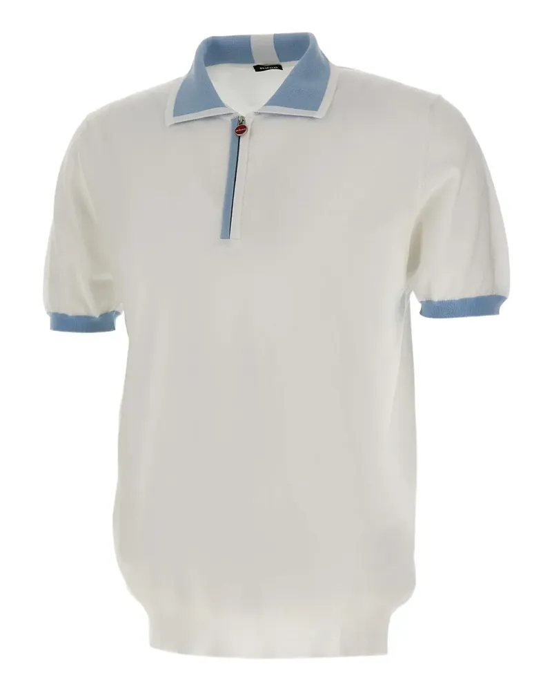 Kiton half-zip ribbed polo shirt - Weiß Weiß