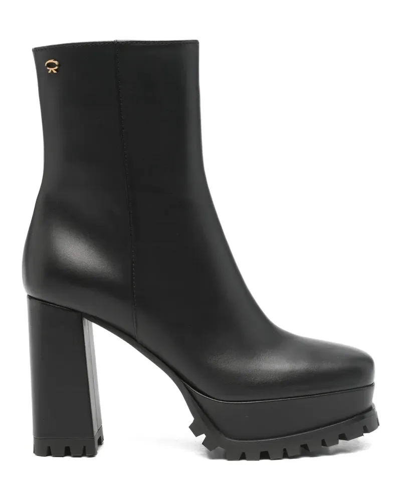 Gianvito Rossi block-heel leather ankle boots - Schwarz Schwarz