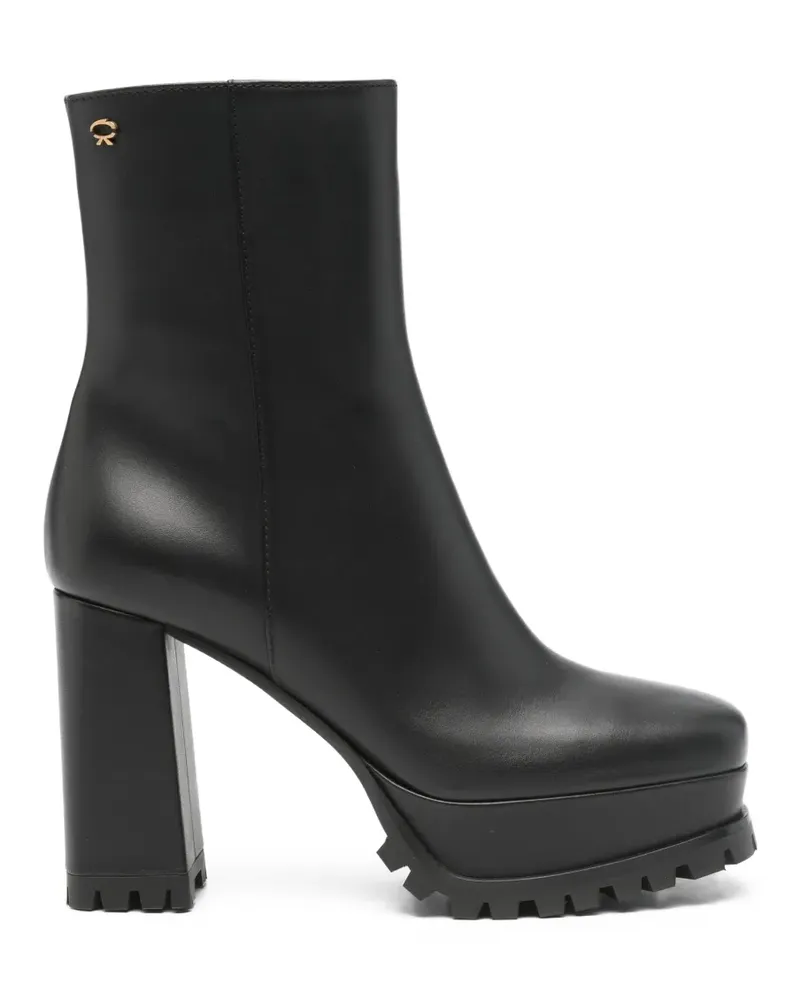 Gianvito Rossi block-heel leather ankle boots - Schwarz Schwarz