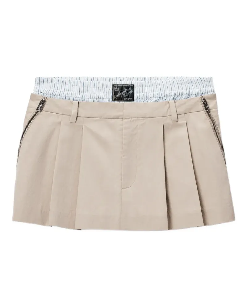 Alexander Wang pleated zip-detail skort - Nude Nude
