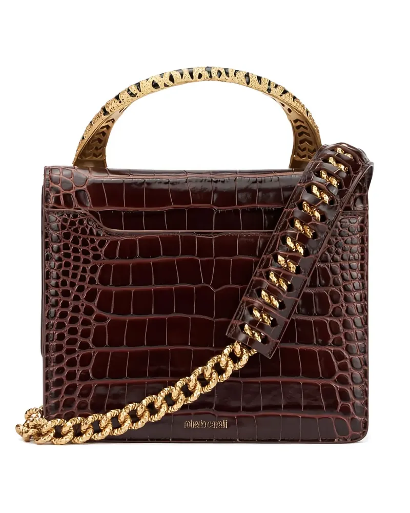 Roberto Cavalli Kleiner Roar Bag Tote Bag mit Tigerdetail - Braun Braun