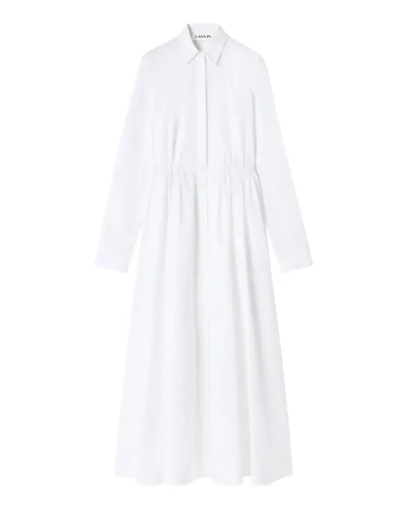 Lanvin Midikleid im Hemdstil - Weiß Weiß