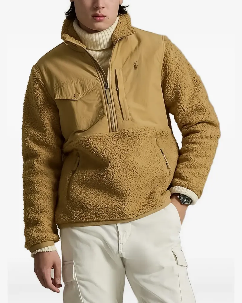 Ralph Lauren Polo Pony half-zip pocket sweatshirt - Nude Nude