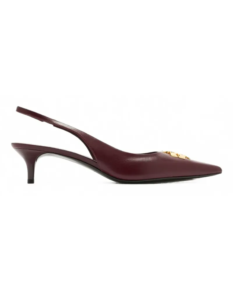Tory Burch Charlie logo-plaque slingback pumps - Rot Rot