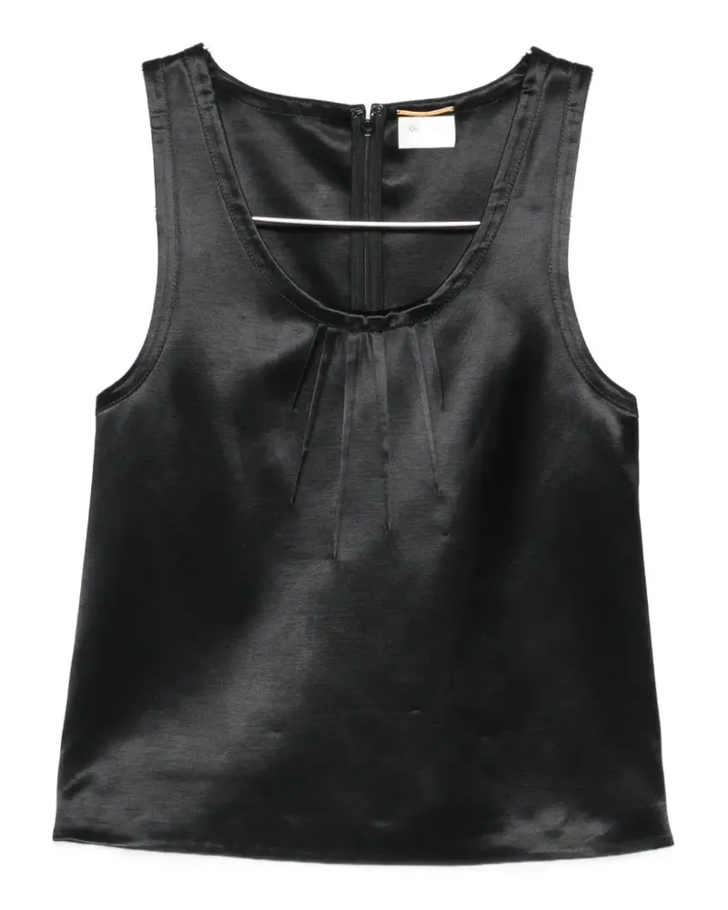 Saint Laurent pleated-detail top - Schwarz Schwarz