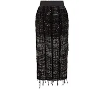 Bleistiftrock mit Perlen - Schwarz