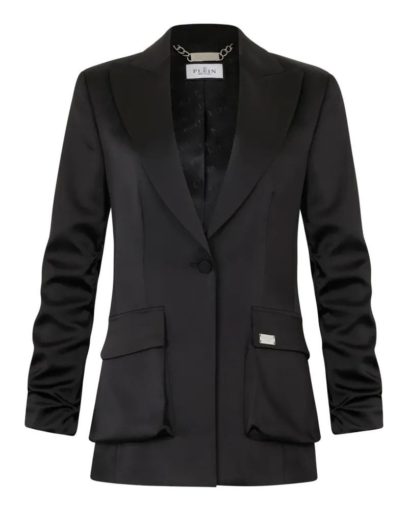 Philipp Plein satin blazer - Schwarz Schwarz