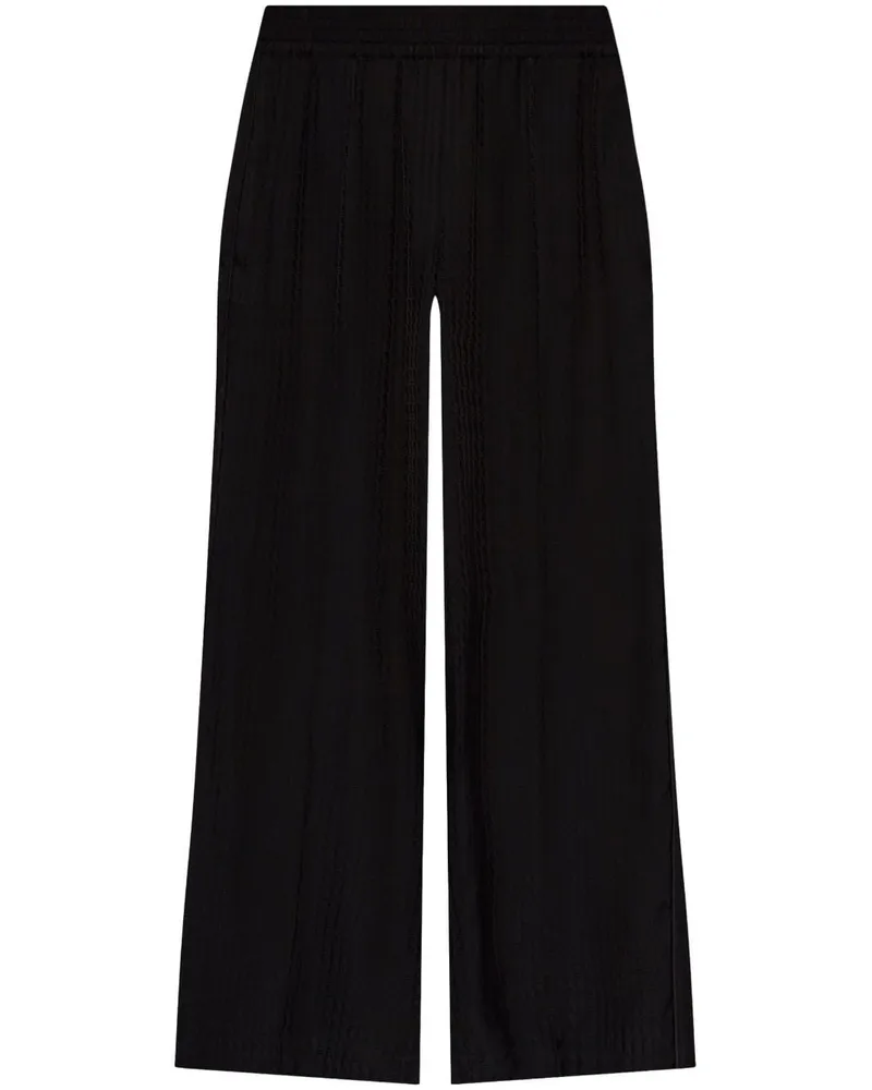 Victoria Beckham Weite Hose aus Monogramm-Jacquard - Schwarz Schwarz