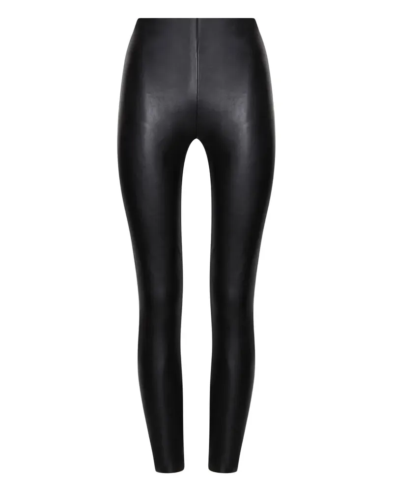 Wolford Leggings mit Ledereinsätzen - Schwarz Schwarz