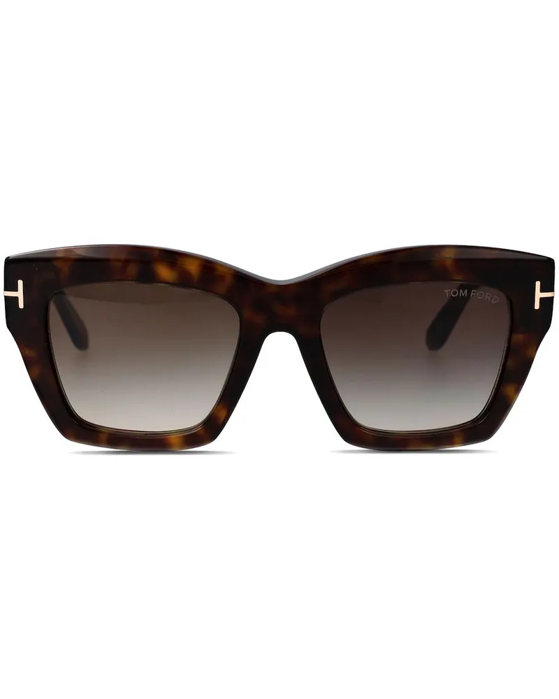 Tom Ford Sonnenbrille mit eckigem Gestell - Braun Braun