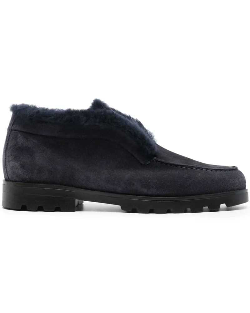 Santoni Loafer mit Ziernaht - Blau Blau