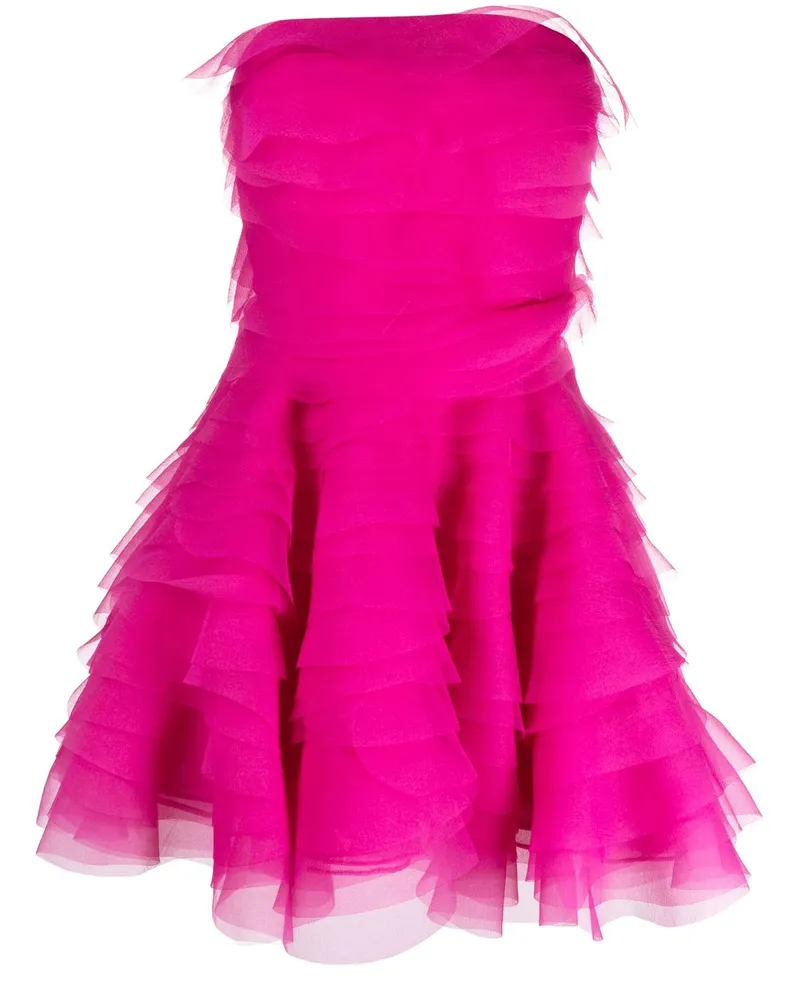 Ana Radu Gerüschtes Minikleid aus Organza - Rosa Rosa