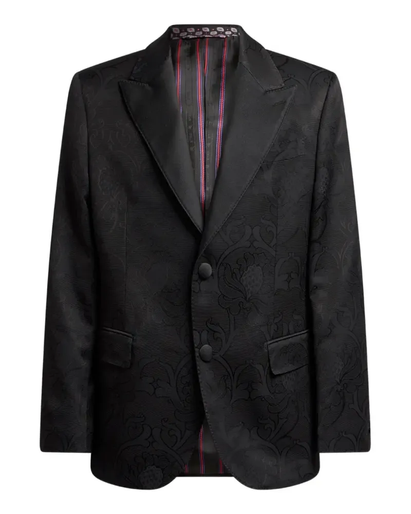 Etro Einreihige Jacquard-Jacke mit Damask-Motiv - Schwarz Schwarz