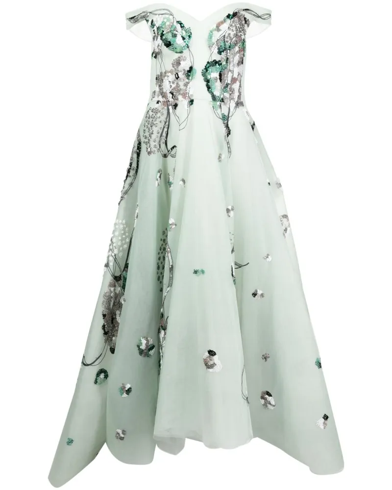 Saiid Kobeisy One-Shoulder-Kleid mit Tüll - Grün Grün