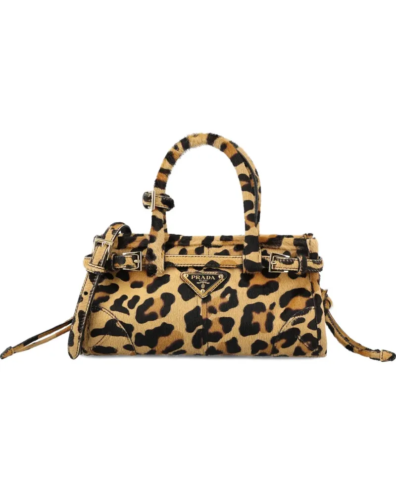Prada Bonnie leopard print buckle backpack - Nude Nude