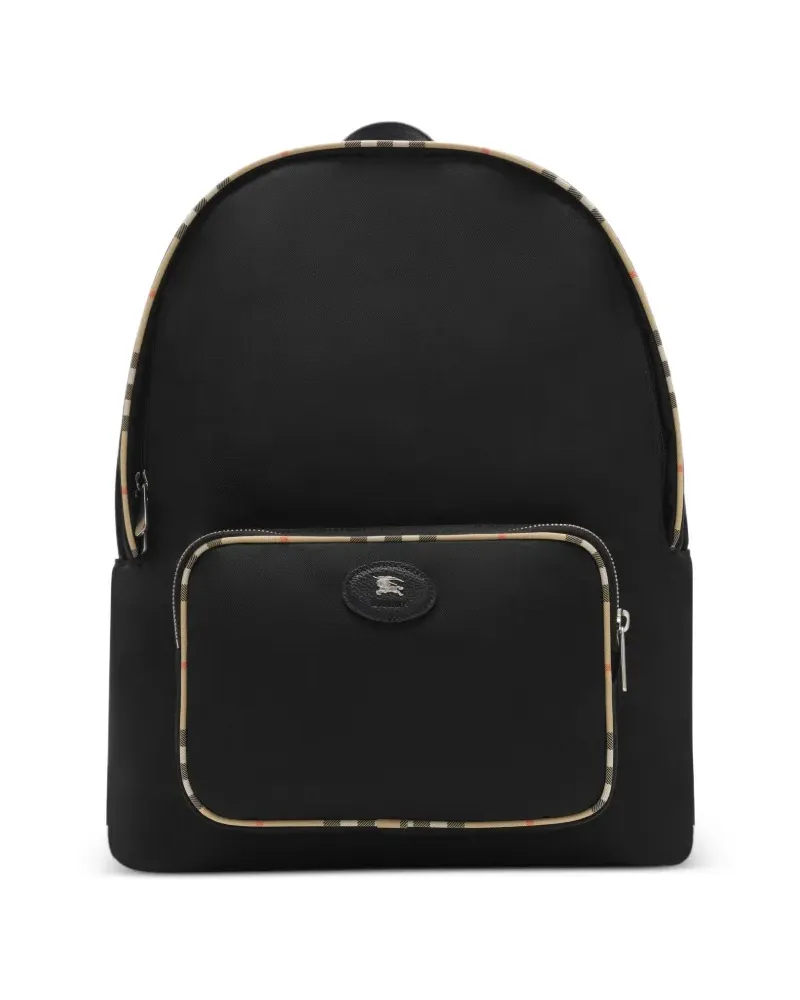 Burberry Check-trim backpack - Schwarz Schwarz