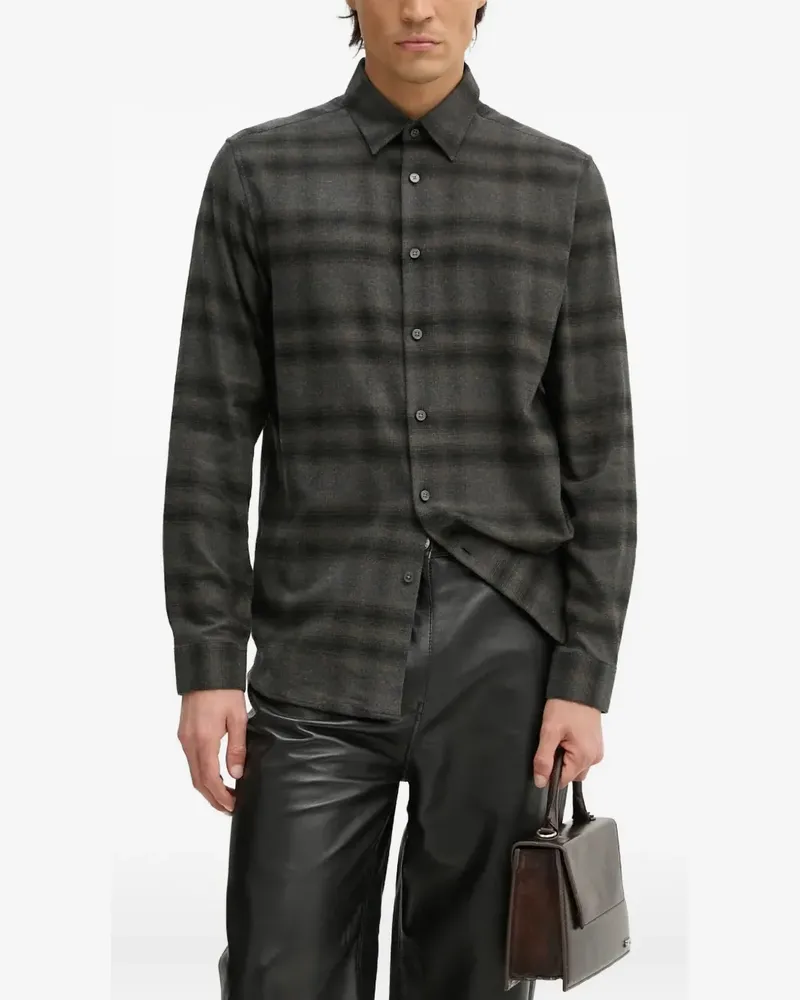 Theory Irving buttoned plaid shirt - Grau Grau
