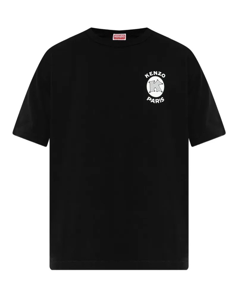 Kenzo T-Shirt mit Paris Emblem-Print - Schwarz Schwarz