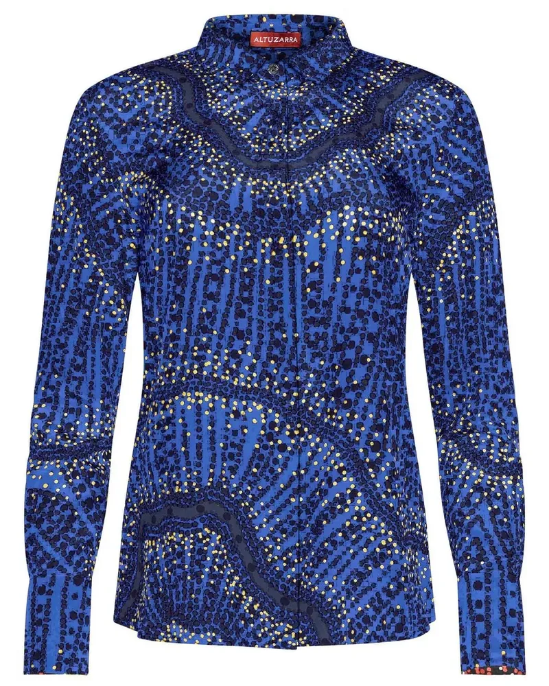 Altuzarra Chika Seidenhemd mit Print - Blau Blau