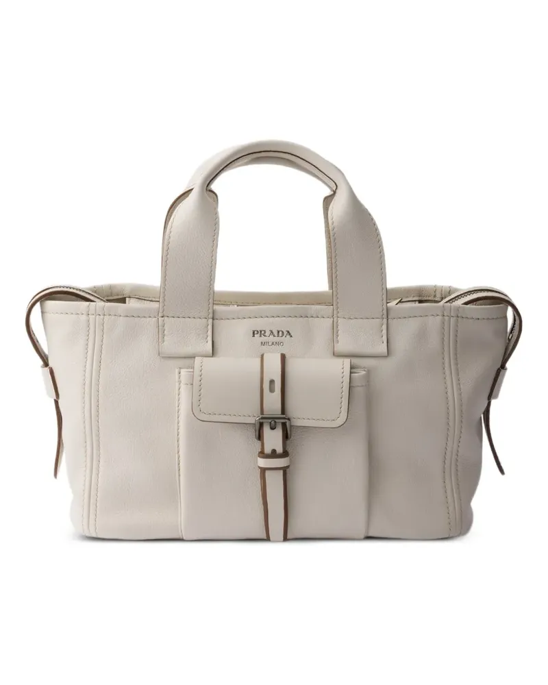 Prada Route medium leather tote bag - Nude Nude