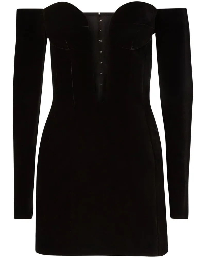 Nina Ricci Schulterfreies Minikleid Schwarz