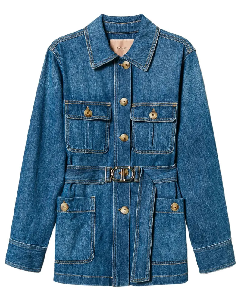 Twin-Set Safari Jeansjacke - Blau Blau