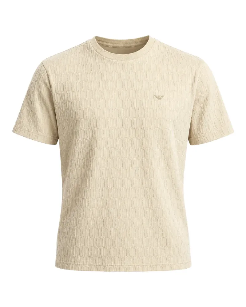 Emporio Armani T-Shirt mit Jacquard-Logo - Nude Nude