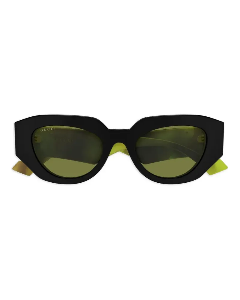 Gucci Sonnenbrille mit geometrischem Gestell - Schwarz Schwarz