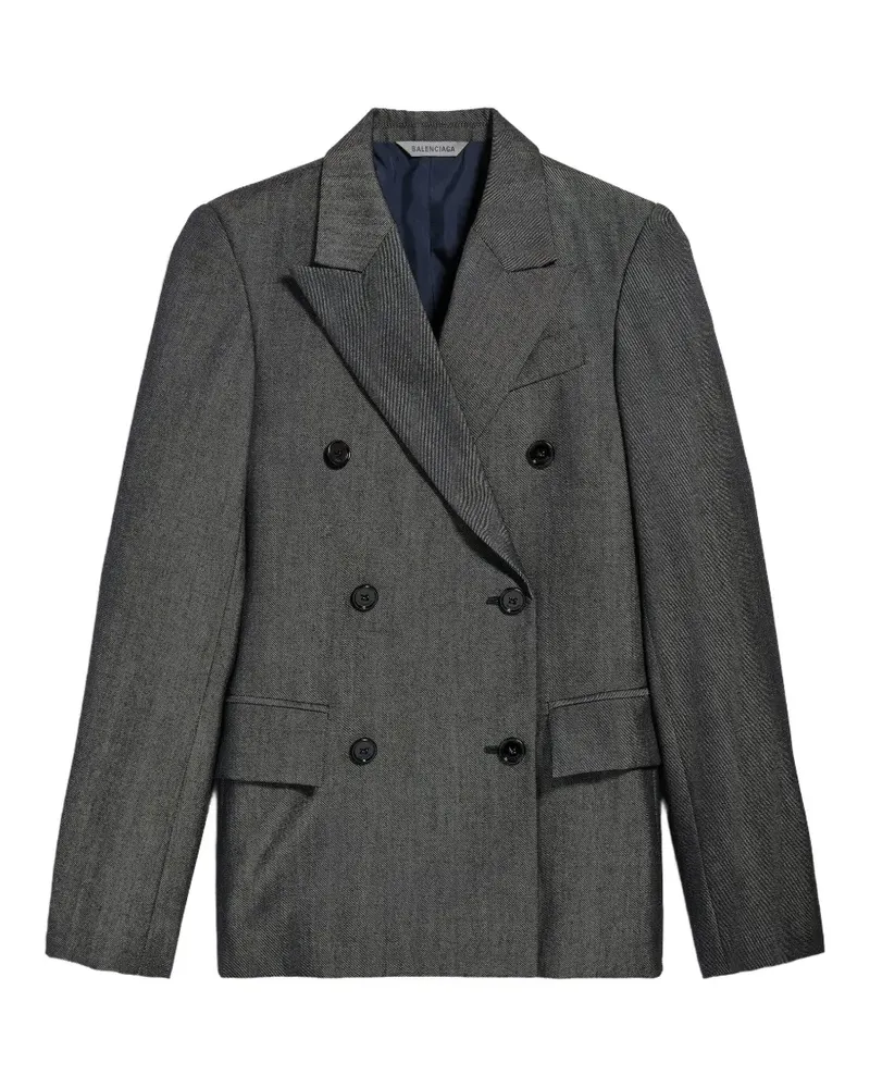 Balenciaga double-breasted wool-twill blazer - Grau Grau