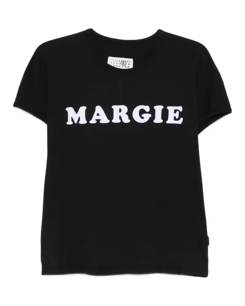 Maison Margiela T-Shirt mit Schriftzug - Schwarz Schwarz
