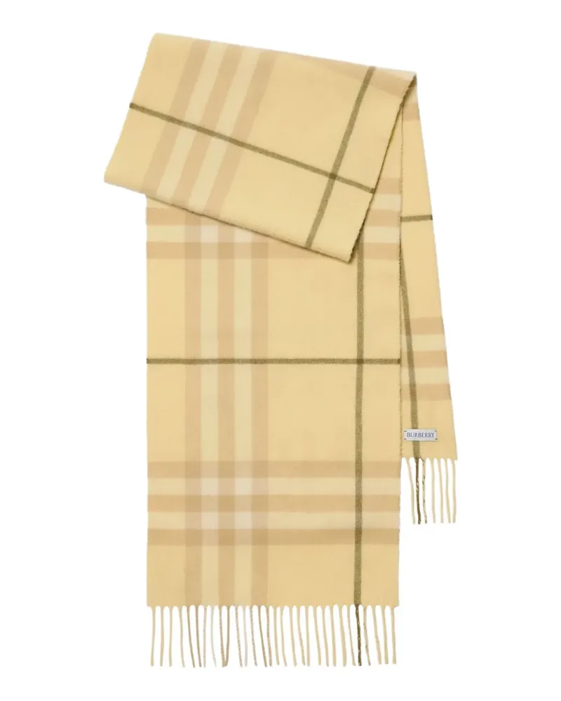 Burberry Karierter Schal aus Kaschmir - Gelb Gelb