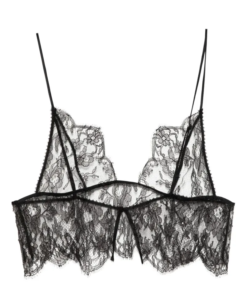 Kiki De Montparnasse Langer Soft Spitzen-BH - Schwarz Schwarz