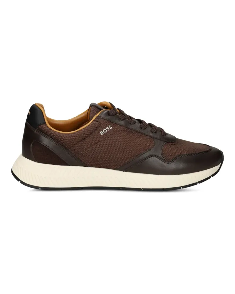 HUGO BOSS Sneakers mit Lederbesatz - Braun Braun