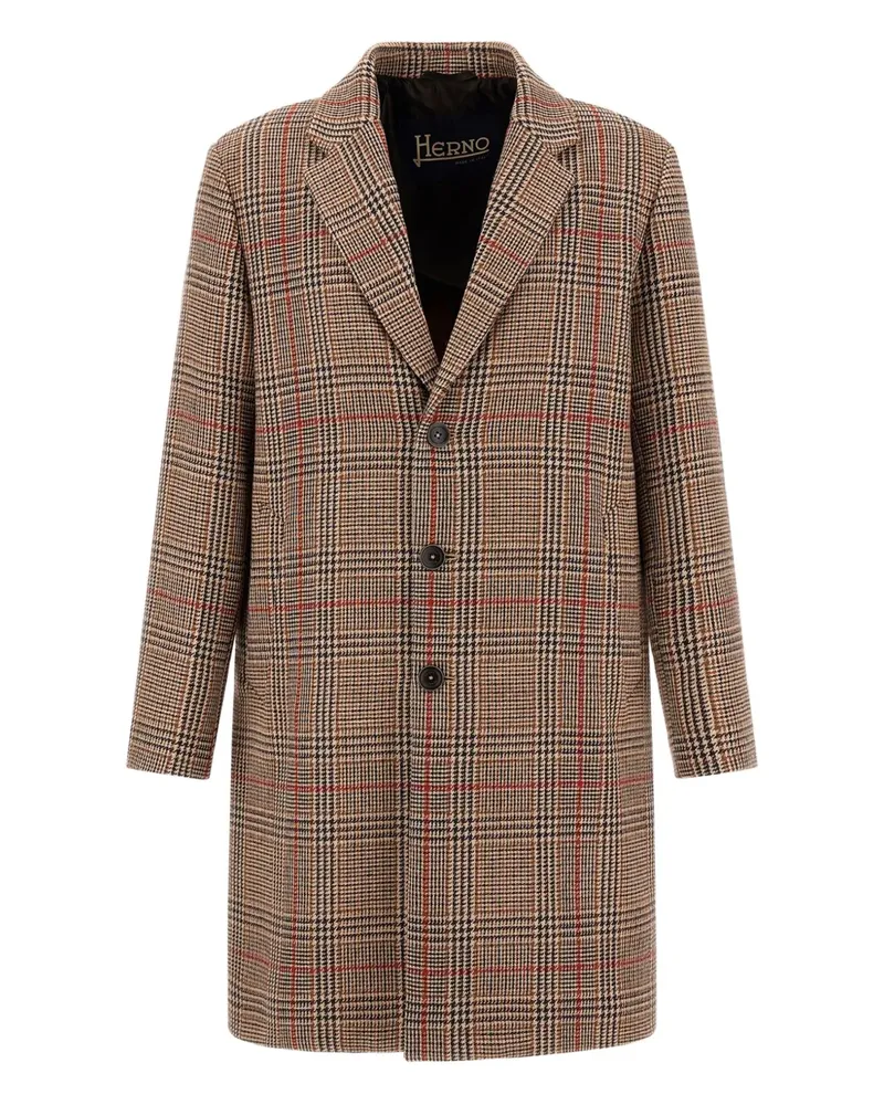 Herno Mantel mit Glen Check - Braun Braun