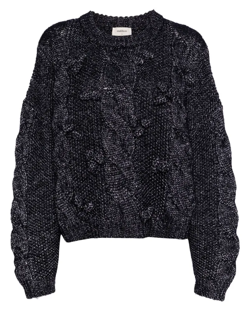 onefifteen Pullover mit Zopfmuster - Blau Blau