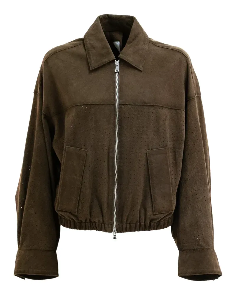 s.w.o.r.d 6.6.44 Bully perforated goat-suede jacket - Braun Braun