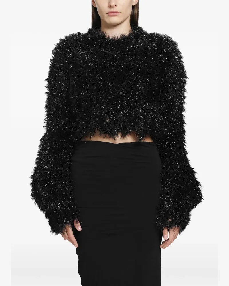 Junya Watanabe shaggy cropped top - Schwarz Schwarz