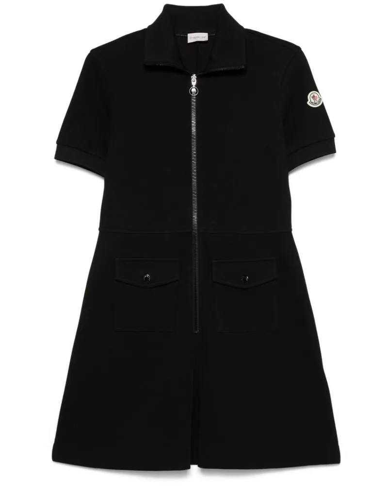 Moncler Minikleid mit Polokragen - Schwarz Schwarz