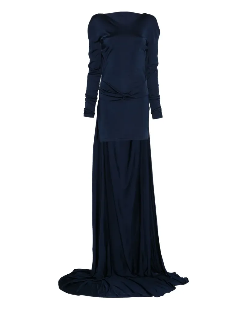 David Koma Kleid mit Knotendetail - Blau Blau