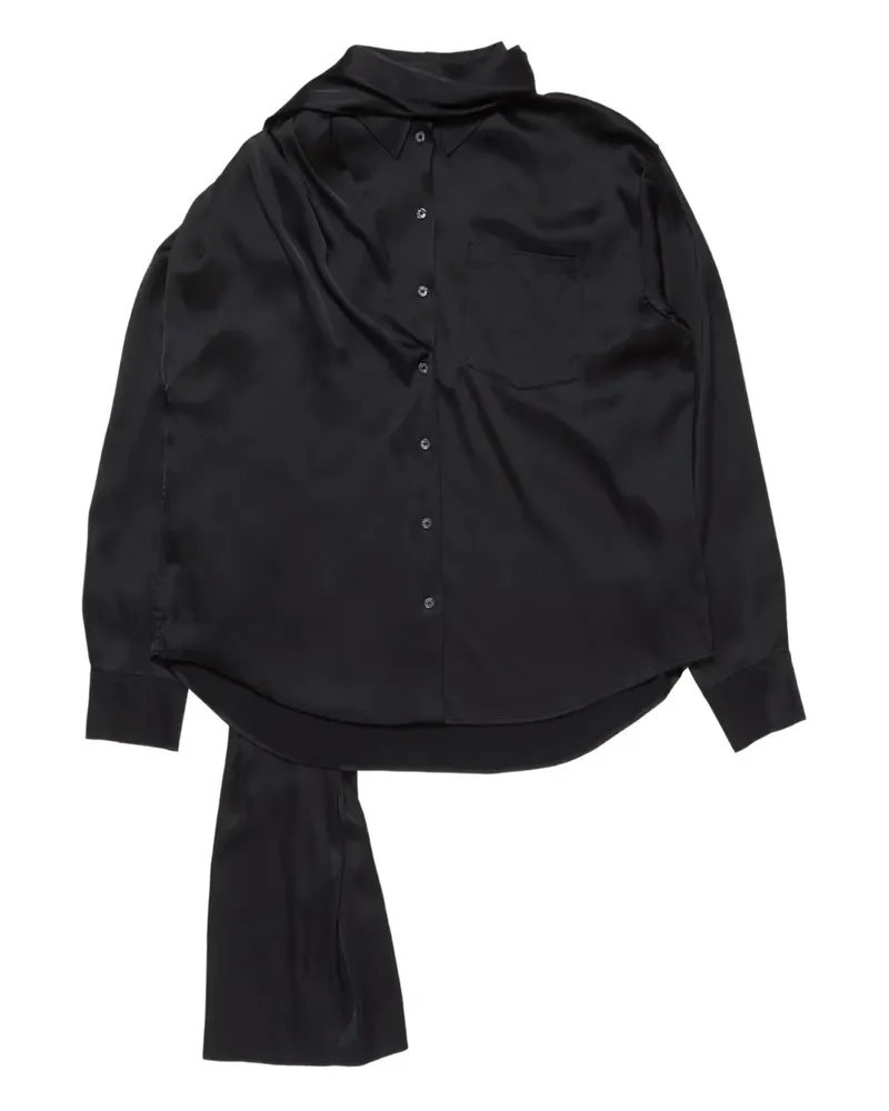 Acne Studios Satinbluse im Layering-Look - Schwarz Schwarz