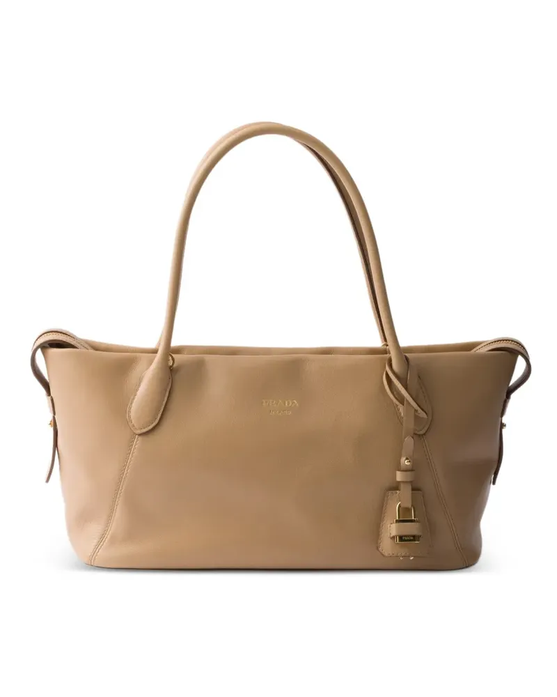 Prada large leather tote bag - Nude Nude