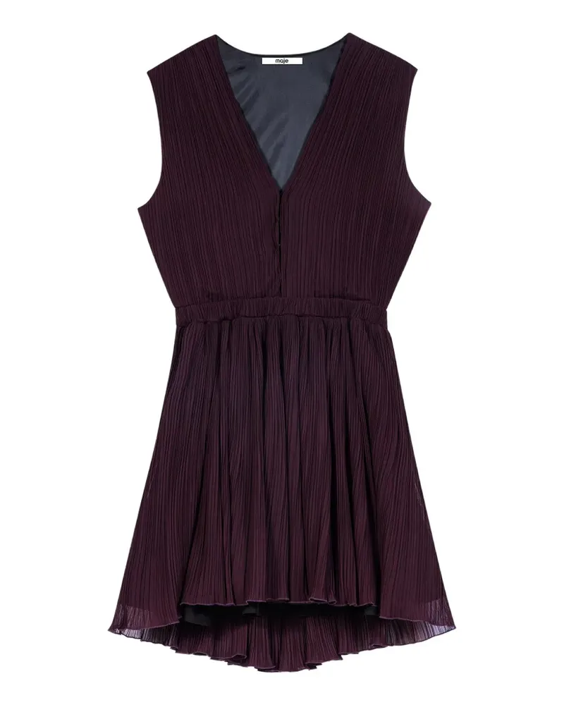 Maje plissé cut-out mini dress - Violett Violett