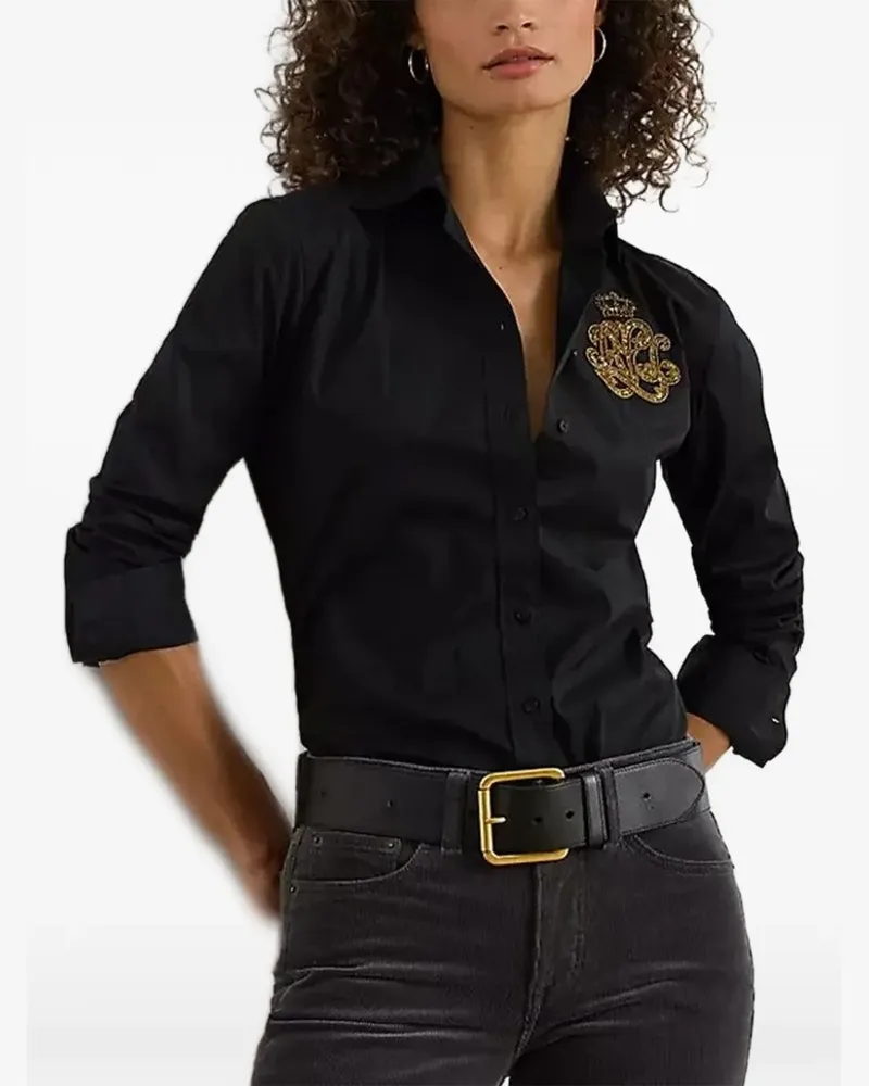 Ralph Lauren embellished long-sleeve shirt - Schwarz Schwarz