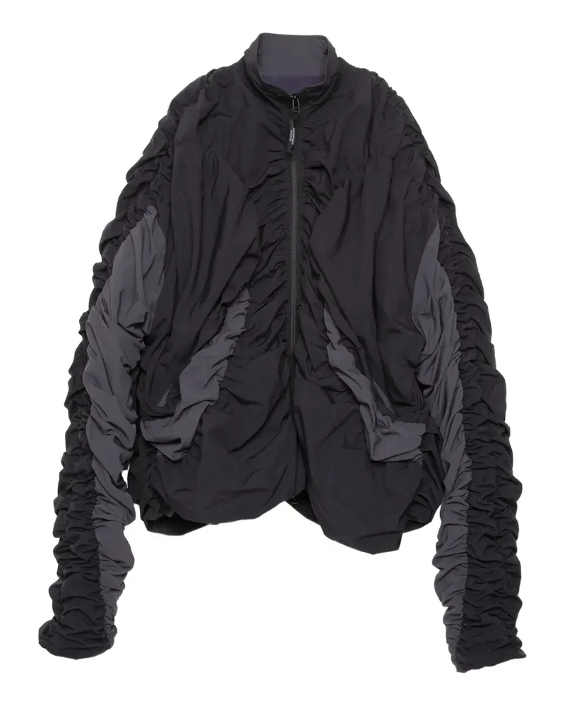 Yoshio Kubo Jacke mit gerafften Ärmeln - Schwarz Schwarz