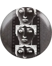 Fornasetti Wandteller mit Negativ-Print Schwarz