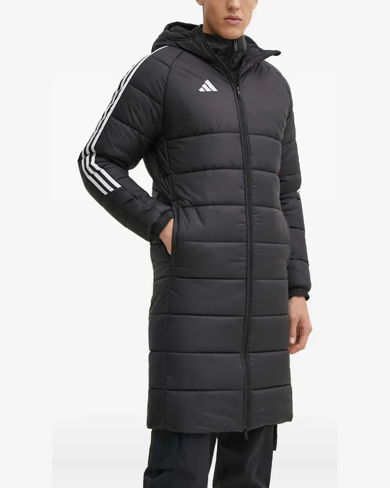 adidas Wattierte Jacke mit drei Streifen - Schwarz Schwarz