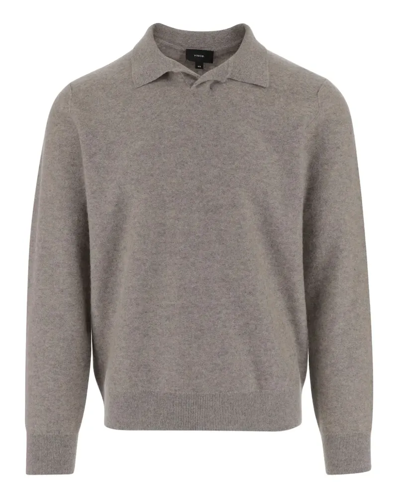 Vince Kaschmirpullover mit Poloshirtkragen - Grau Grau