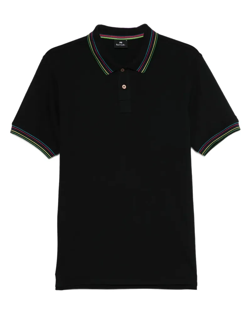 Paul Smith striped collar polo shirt - Schwarz Schwarz